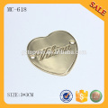 MC618 Heart shape custom made metal logo for clothing